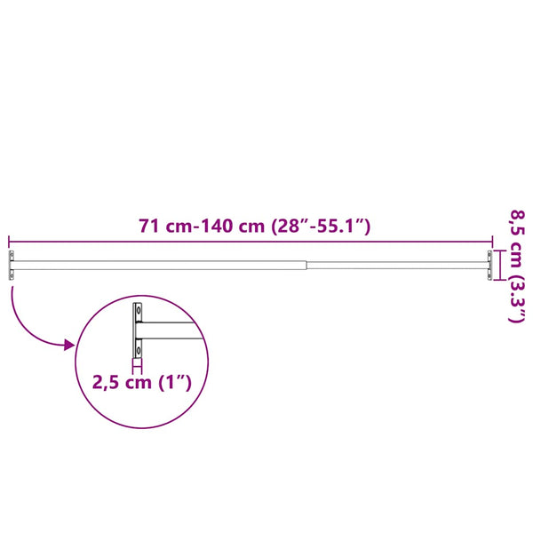 Einstellbare Fenster-Sicherheitsstangen 3 Stk. 710-1200 mm