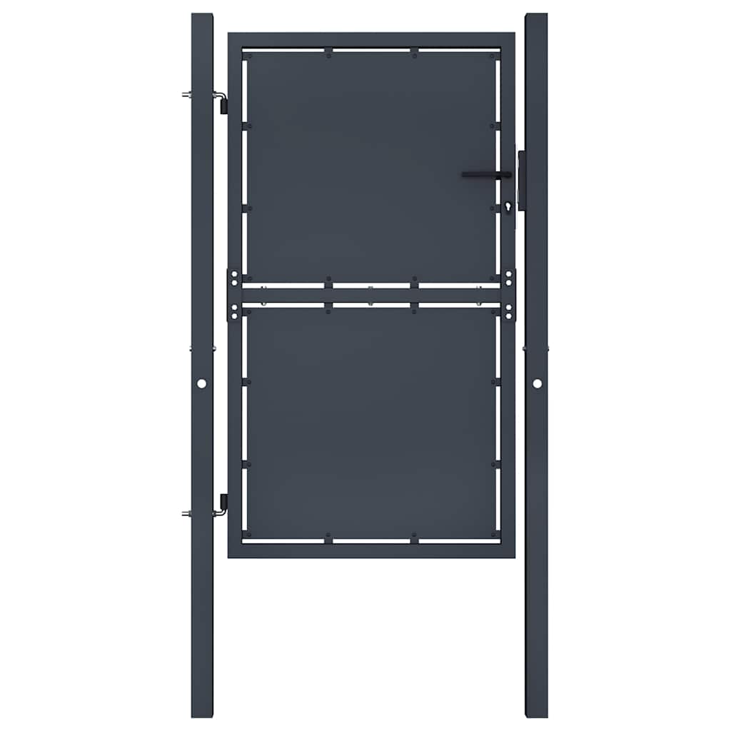 Gartentor aus Stahl 100 x 200 cm Anthrazit
