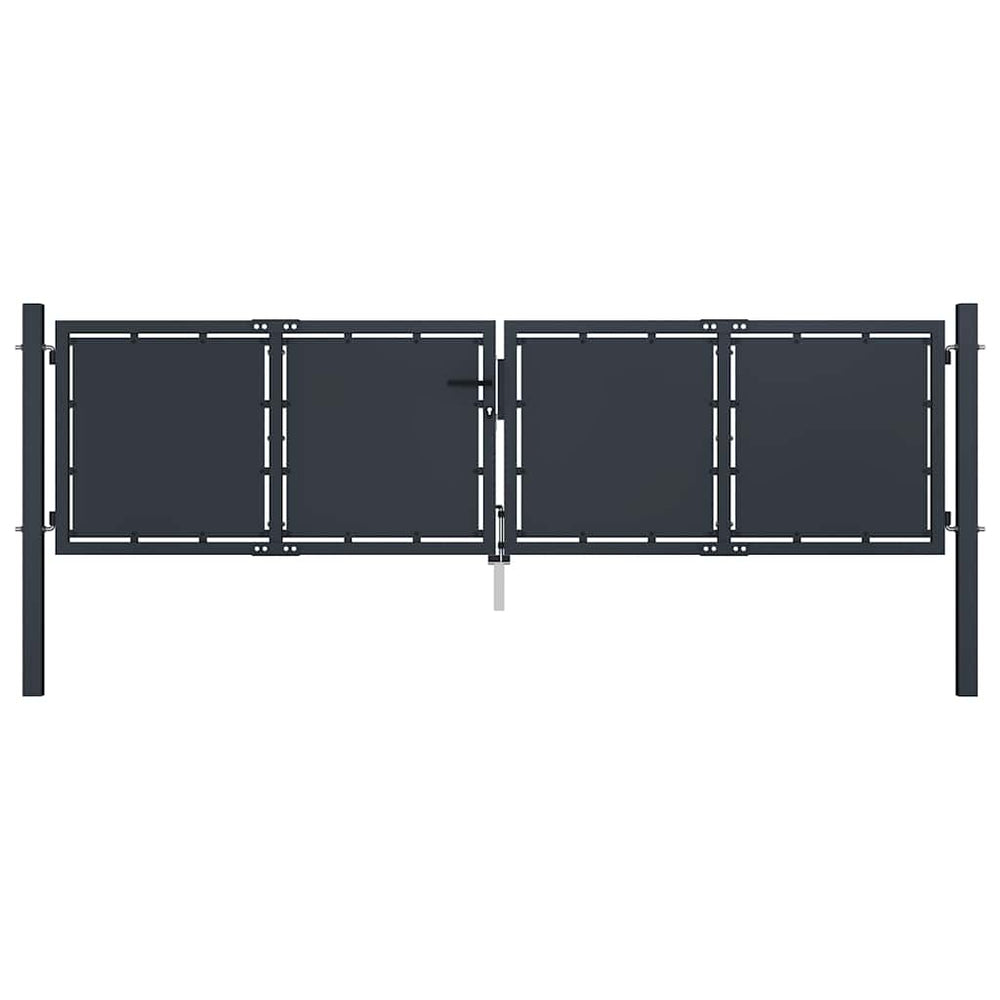 vidaXL Garden Gate Steel 300 x 75 cm Anthracite