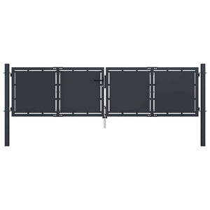 Gartentor aus Stahl 300 x 75 cm Anthrazit