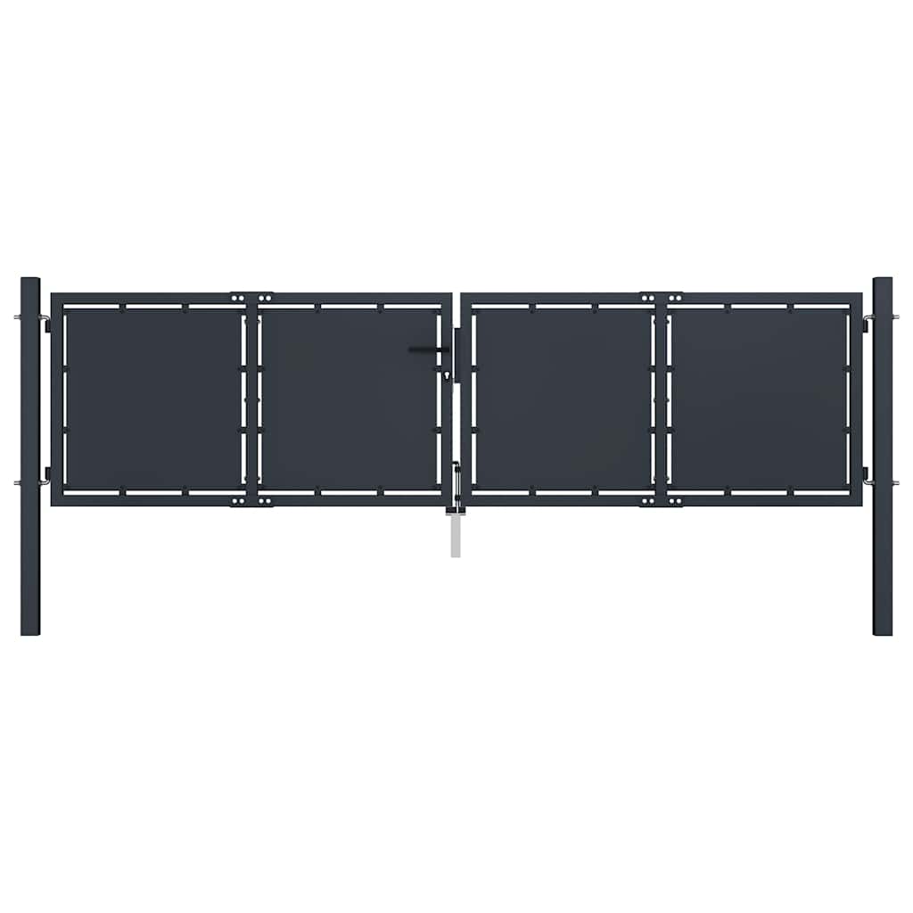 Gartentor aus Stahl 300 x 75 cm Anthrazit
