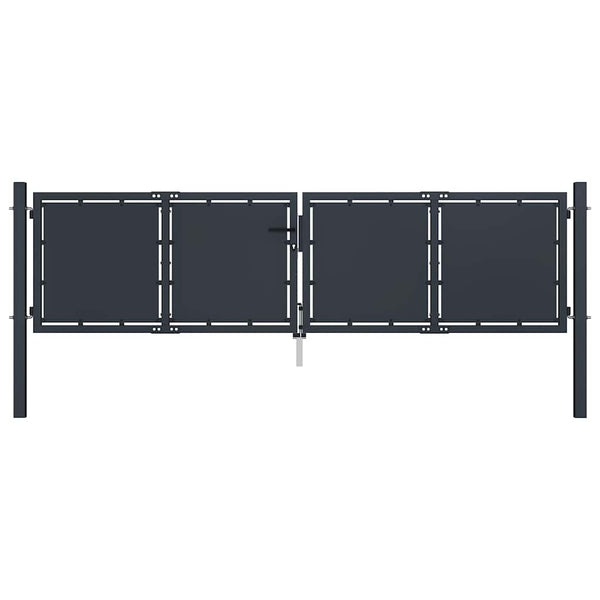 Gartentor aus Stahl 300 x 75 cm Anthrazit