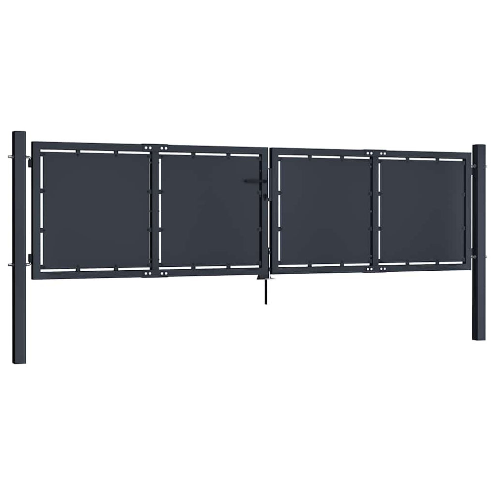 vidaXL Garden Gate Steel 300 x 75 cm Anthracite