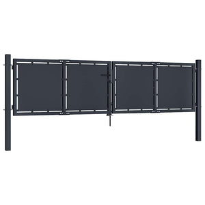 Gartentor aus Stahl 300 x 75 cm Anthrazit
