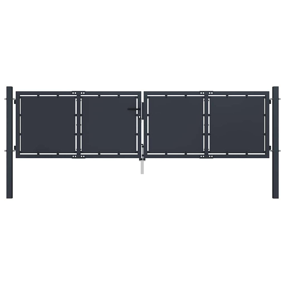 vidaXL Garden Gate Steel 300 x 100 cm Anthracite