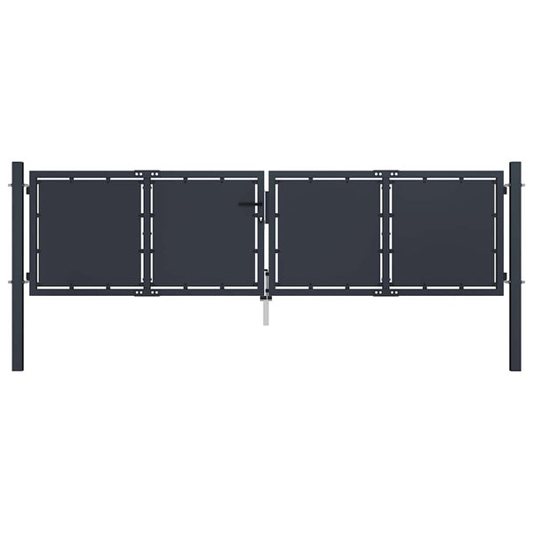 Gartentor aus Stahl 300 x 100 cm Anthrazit