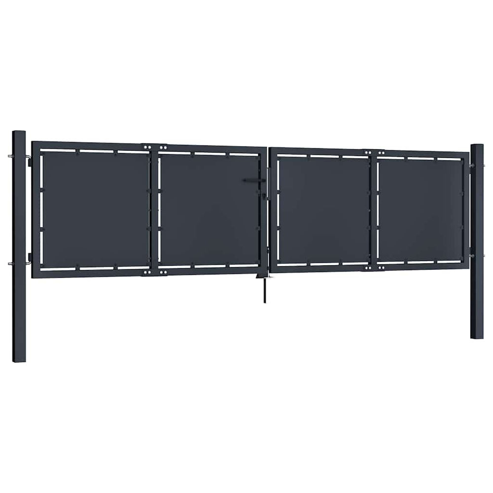 vidaXL Garden Gate Steel 300 x 100 cm Anthracite