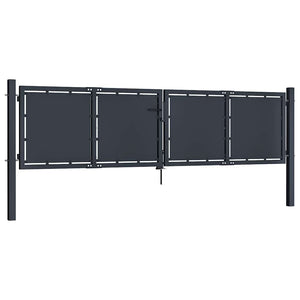 Gartentor aus Stahl 300 x 100 cm Anthrazit