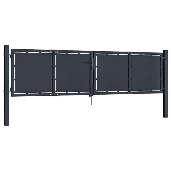 Gartentor aus Stahl 300 x 100 cm Anthrazit