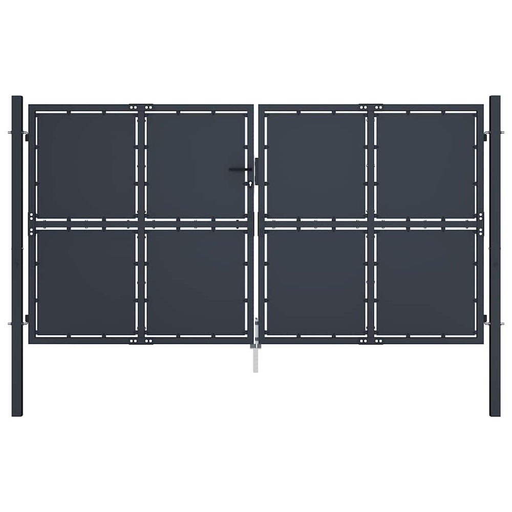 vidaXL Steel Garden Gate 300 x 125 cm Anthracite