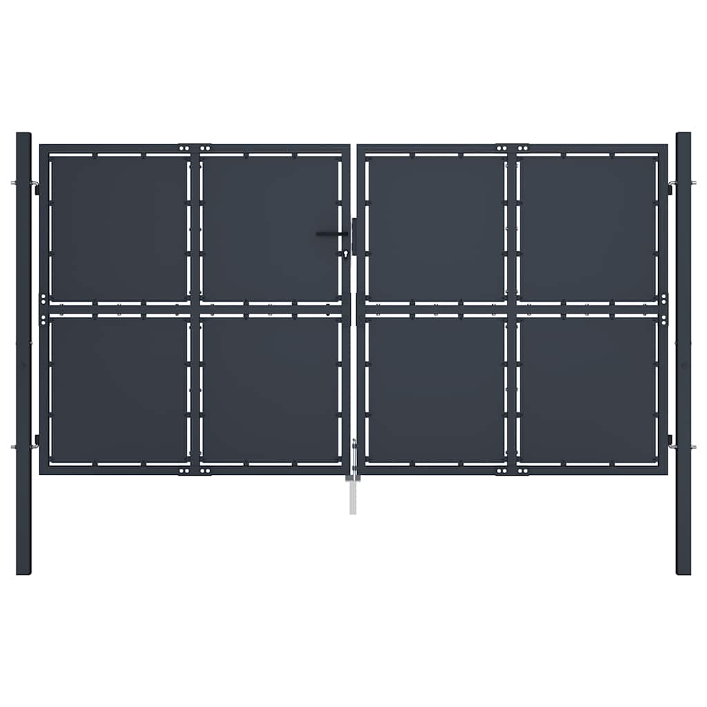Gartentor aus Stahl 300 x 125 cm Anthrazit