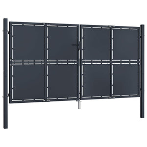 Gartentor aus Stahl 300 x 125 cm Anthrazit