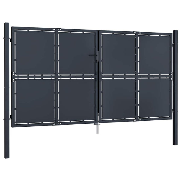 Gartentor aus Stahl 300 x 125 cm Anthrazit