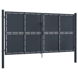 Gartentor aus Stahl 300 x 150 cm Anthrazit