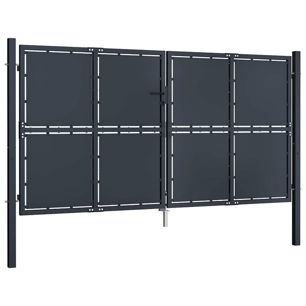 Gartentor aus Stahl 300 x 150 cm Anthrazit