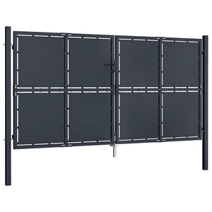Gartentor aus Stahl 300 x 175 cm Anthrazit
