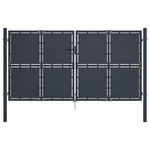 Gartentor aus Stahl 300 x 200 cm Anthrazit