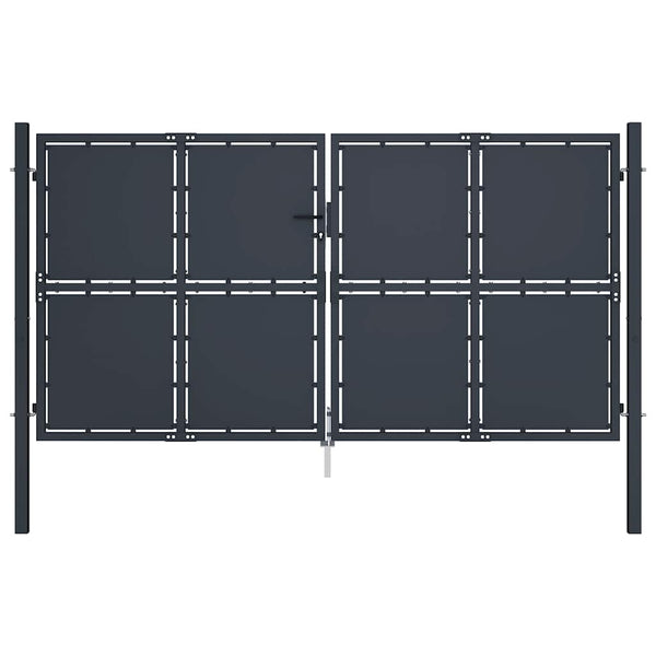 Gartentor aus Stahl 300 x 200 cm Anthrazit