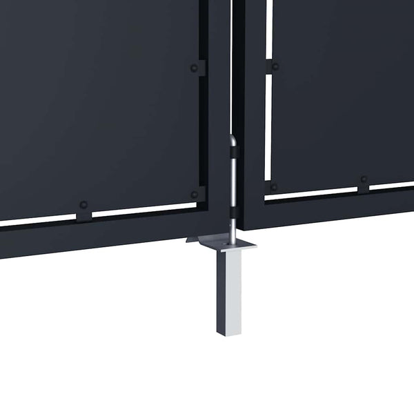 Gartentor aus Stahl 300 x 200 cm Anthrazit