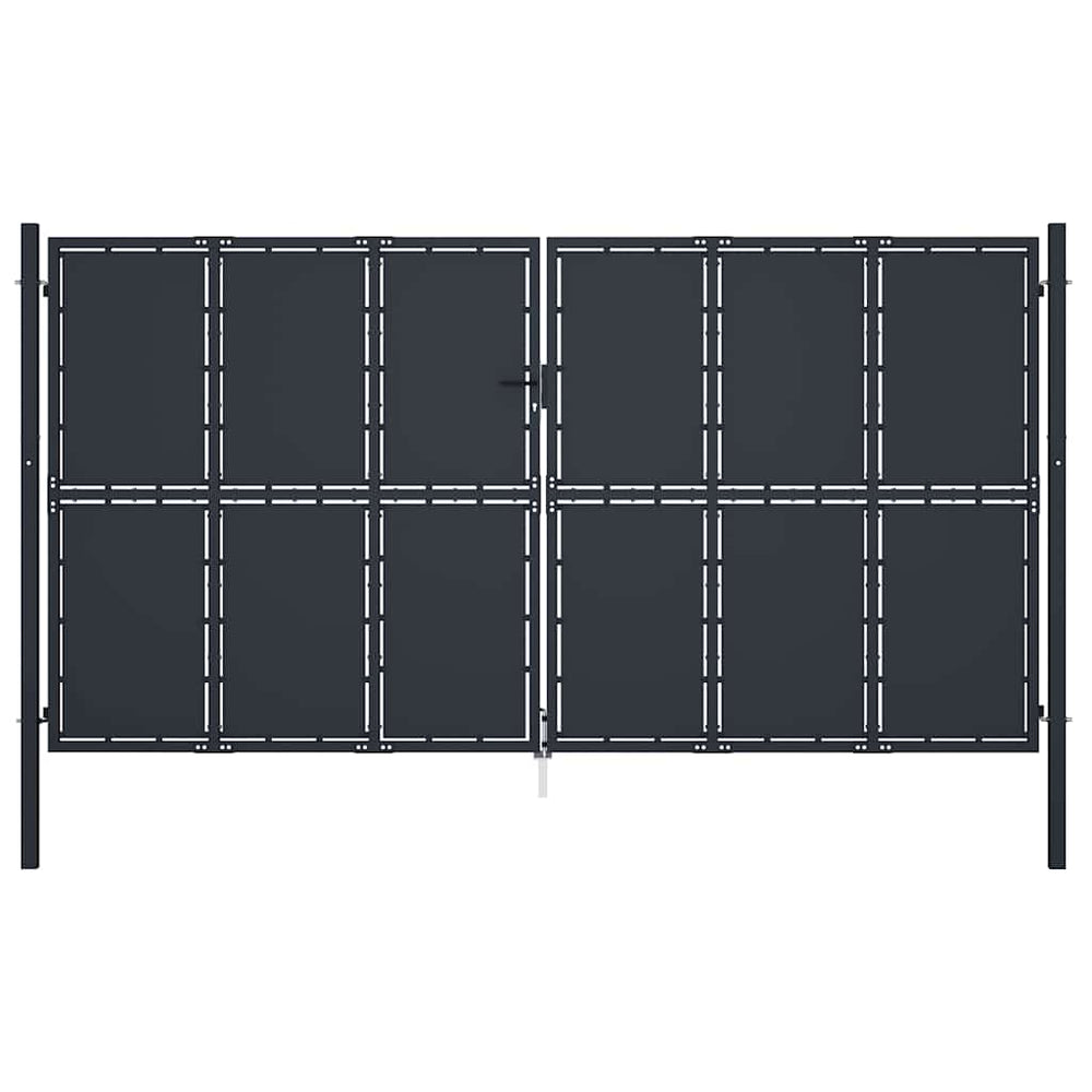 vidaXL Garden Gate Steel 400 x 175 cm Anthracite