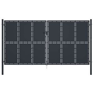 Gartentor aus Stahl 400 x 175 cm Anthrazit