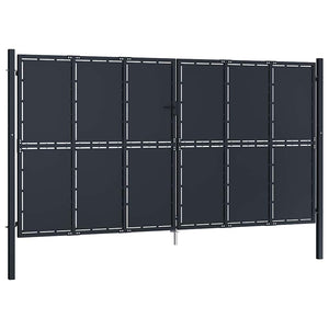 Gartentor aus Stahl 400 x 175 cm Anthrazit