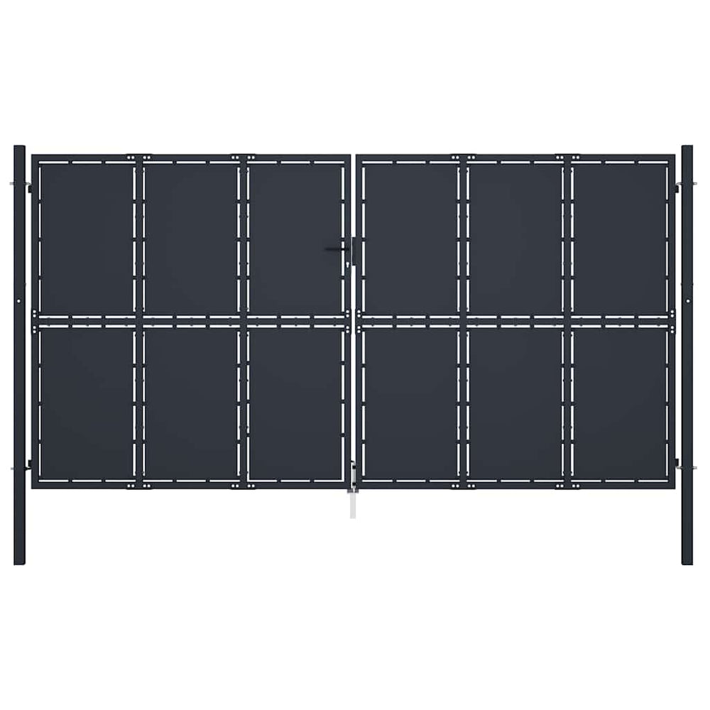vidaXL Garden Gate Steel 400 x 200 cm Anthracite