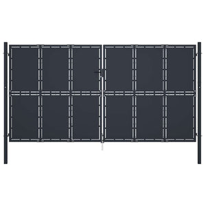 Gartentor aus Stahl 400 x 200 cm Anthrazit