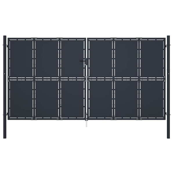 Gartentor aus Stahl 400 x 200 cm Anthrazit
