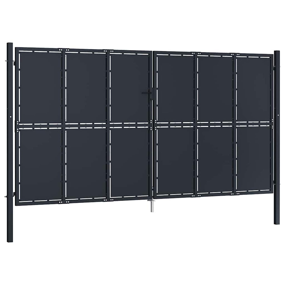 vidaXL Garden Gate Steel 400 x 200 cm Anthracite