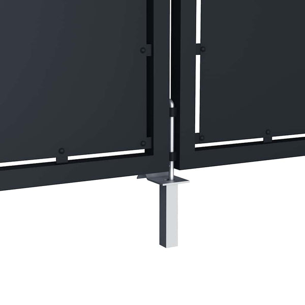 Gartentor aus Stahl 400 x 200 cm Anthrazit