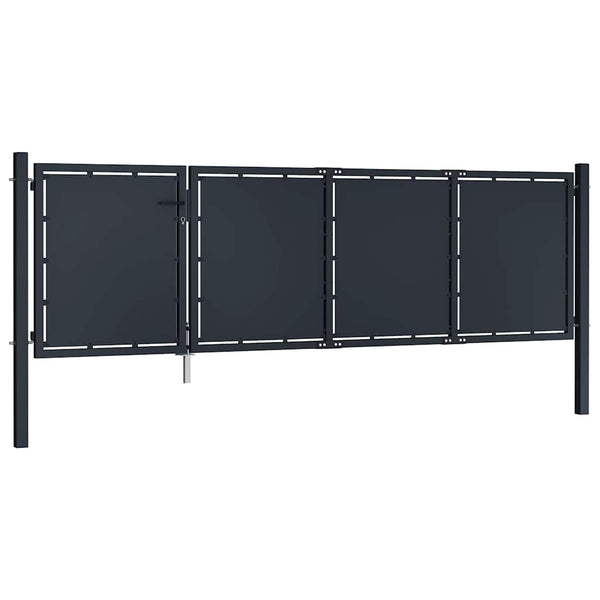 Gartentor aus Stahl 350 x 75 cm Anthrazit