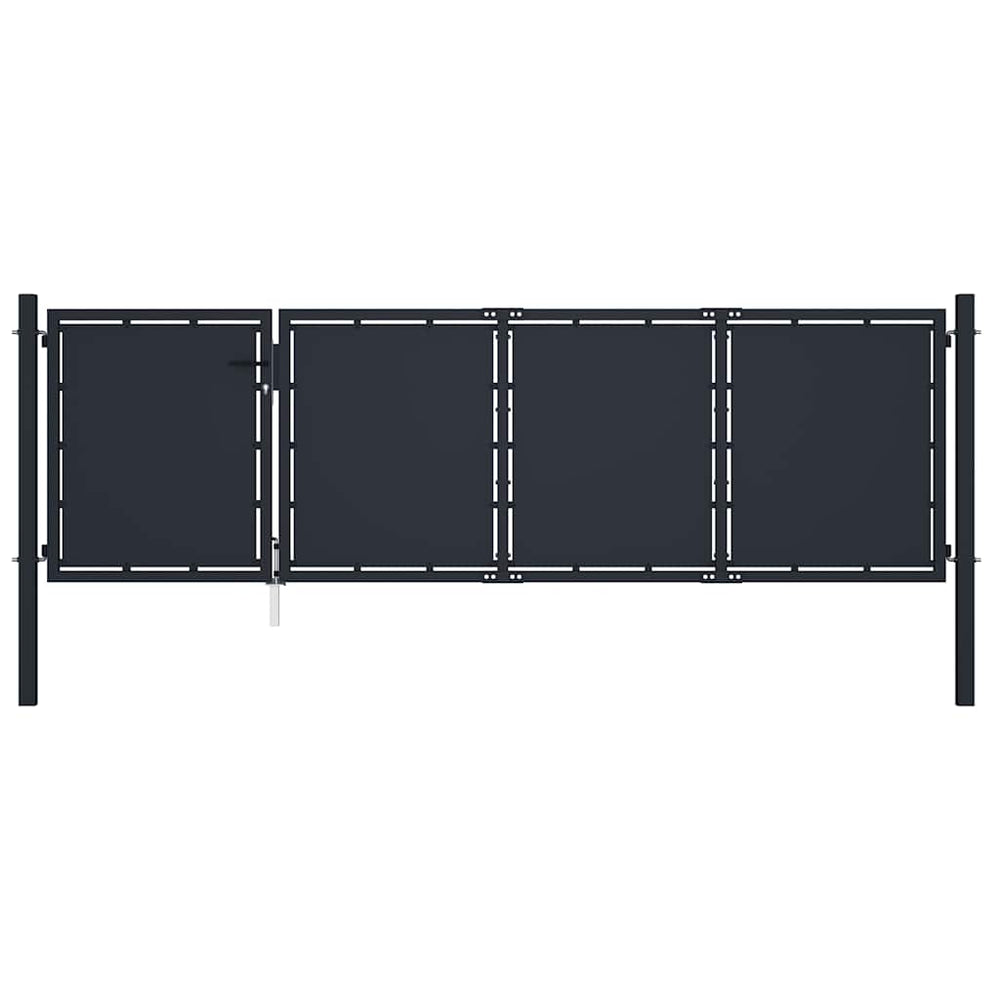 vidaXL Steel Garden Gate 350 x 100 cm Anthracite