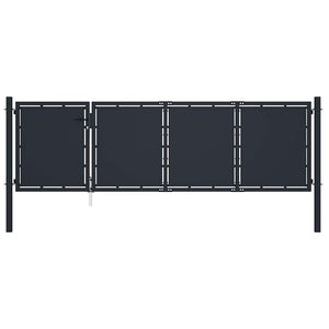 Gartentor aus Stahl 350 x 100 cm Anthrazit