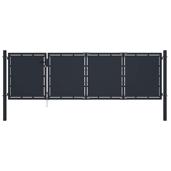 Gartentor aus Stahl 350 x 100 cm Anthrazit