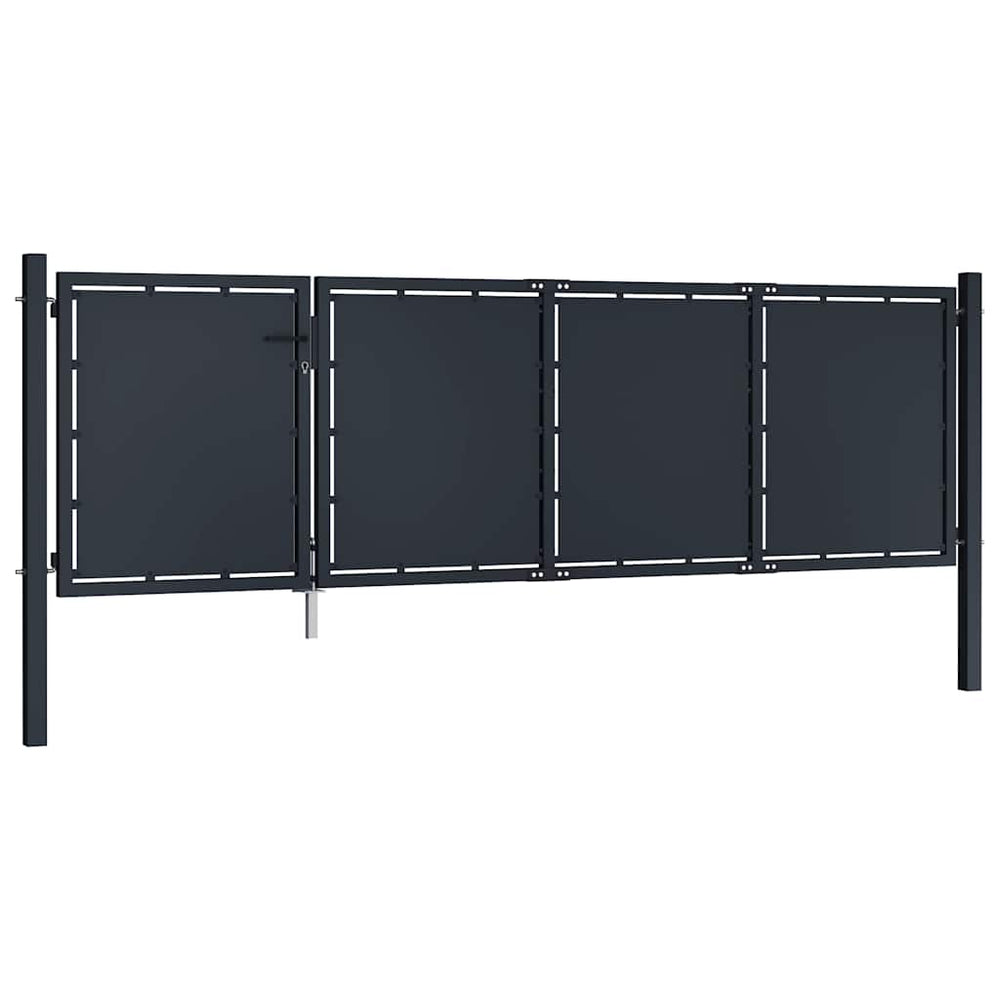 vidaXL Steel Garden Gate 350 x 100 cm Anthracite