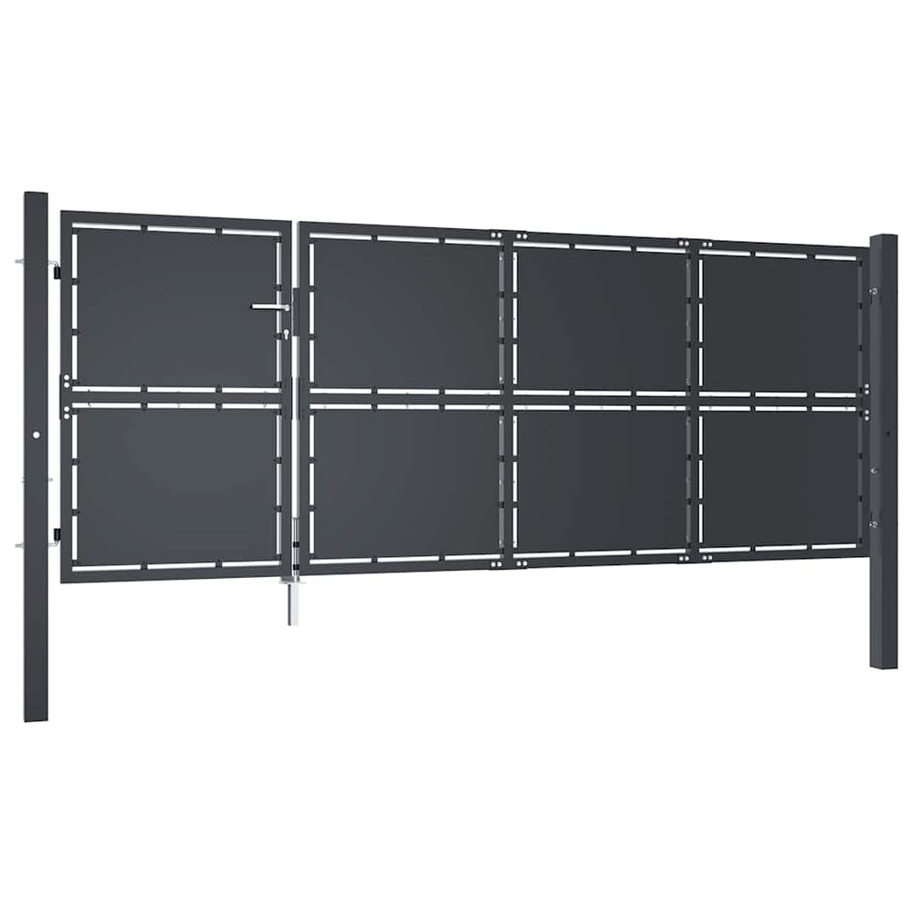 vidaXL Steel Garden Gate 350 x 125 cm Anthracite