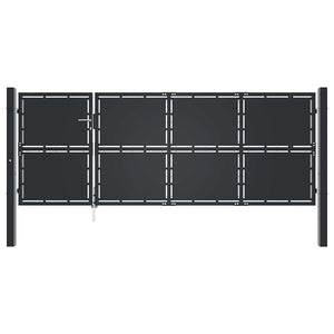 Gartentor aus Stahl 350 x 125 cm Anthrazit