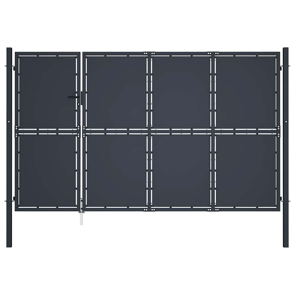 vidaXL Steel Garden Gate 350 x 150 cm Anthracite