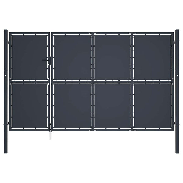 Gartentor aus Stahl 350 x 150 cm Anthrazit