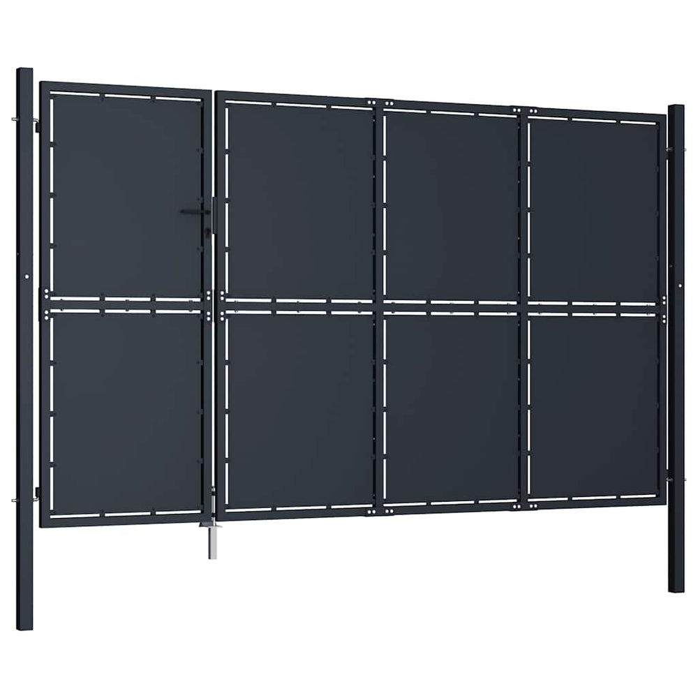 vidaXL Steel Garden Gate 350 x 150 cm Anthracite