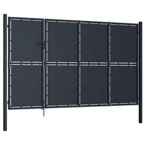 Gartentor aus Stahl 350 x 150 cm Anthrazit