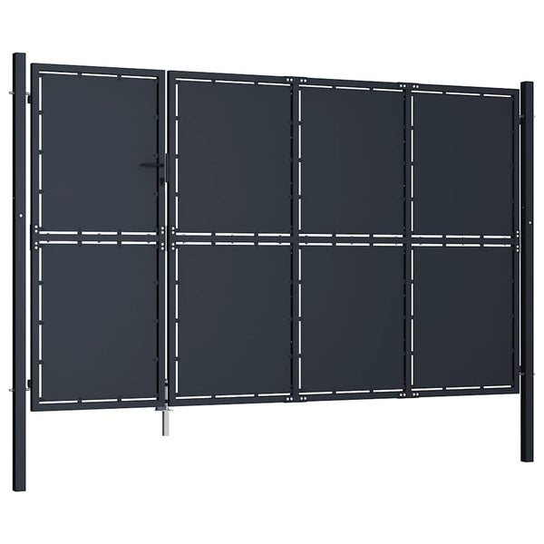 Gartentor aus Stahl 350 x 150 cm Anthrazit