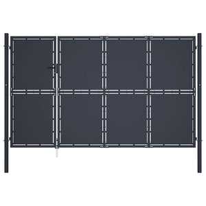 Gartentor aus Stahl 350 x 175 cm Anthrazit