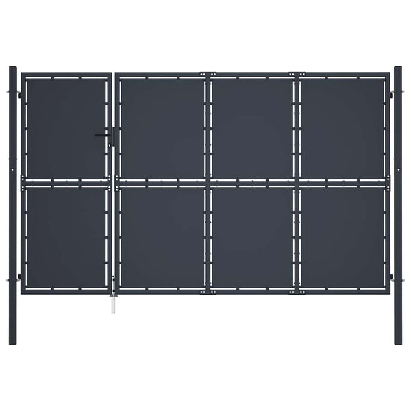 Gartentor aus Stahl 350 x 175 cm Anthrazit