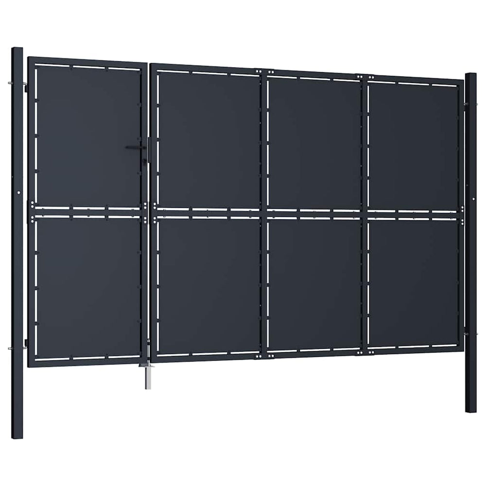 vidaXL Garden Gate Steel 350 x 175 cm Anthracite