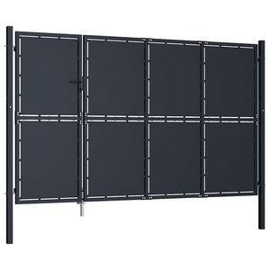 Gartentor aus Stahl 350 x 175 cm Anthrazit