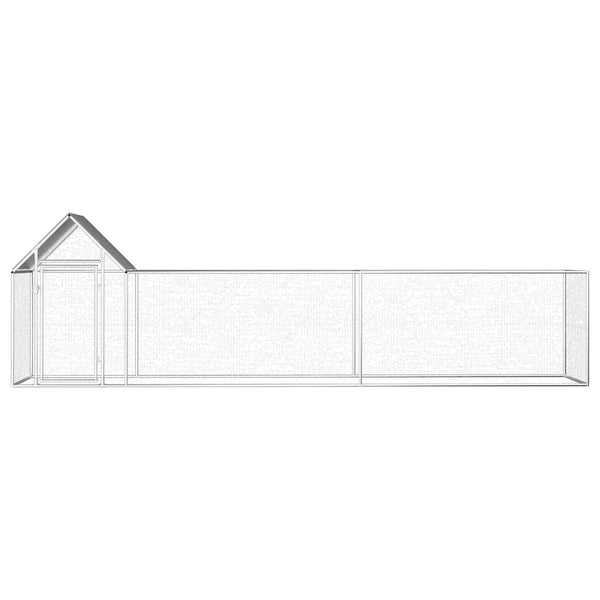 Hühnerstall 5x1x1,5 m Verzinkter Stahl