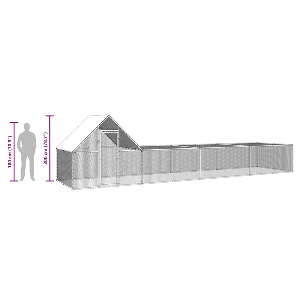 Hühnerstall 8x2x2 m Verzinkter Stahl