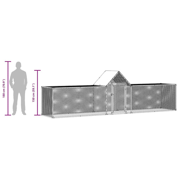 Hühnerstall 5x1x1,5 m Verzinkter Stahl